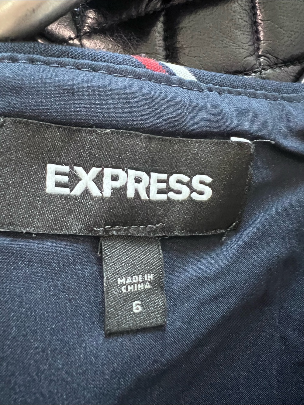 Express Navy Striped Ruffle-Hem Mini Skirt - Picture 3 of 6